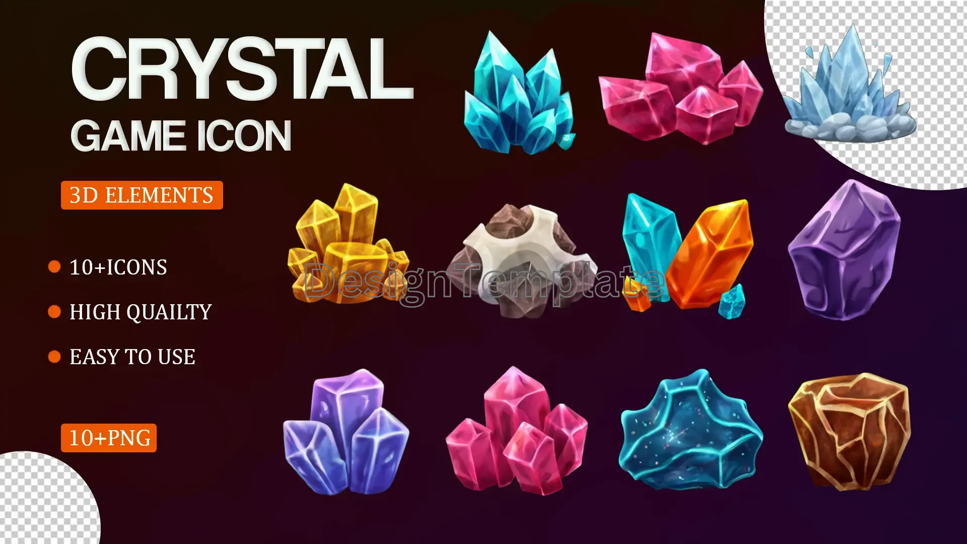 Fantasy Game Crystals A Luxurious 3D Elements Pack